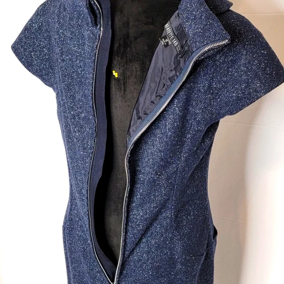 Lafayette 148 New York Wool Blend Fitted Bodice Dress Cowl Neck Size 10. #0197